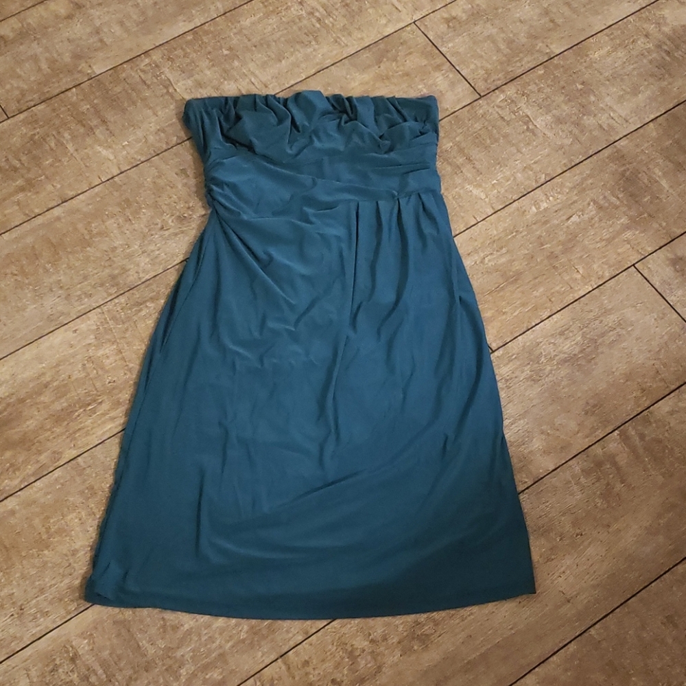 The Limited-Turquoise strapless dress 044